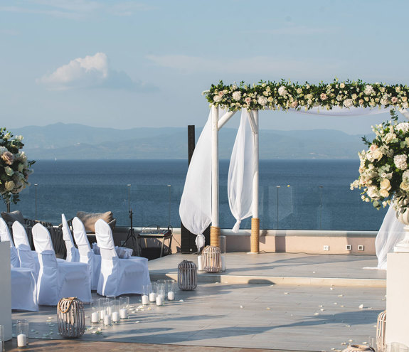 Miraggio Thermal Spa Resort one side of the wedding area and chairs